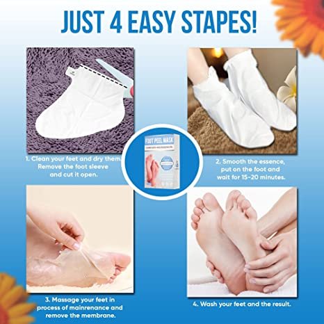 Foot Peel Mask for Dry Cracked Feet with Moisturizing Gel - Image 3