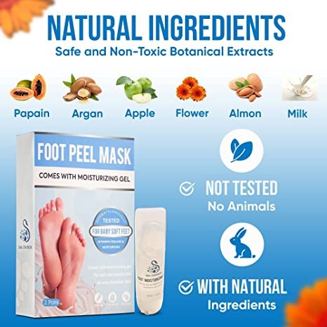 Foot Peel Mask for Dry Cracked Feet with Moisturizing Gel - Image 6