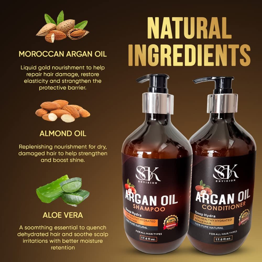 Conditioner For Silky Smooth For All Hair Types, haircare with Natural Argan Conditioner - Image 4