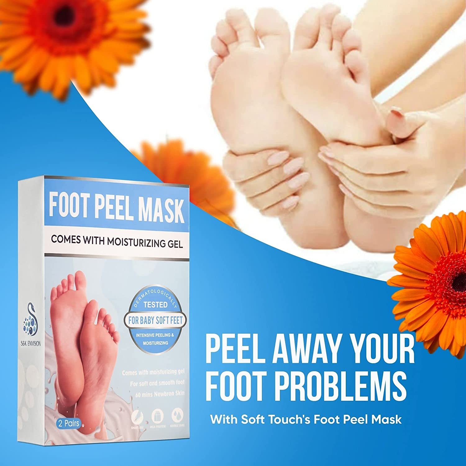 Foot Peel Mask for Dry Cracked Feet with Moisturizing Gel - Image 4