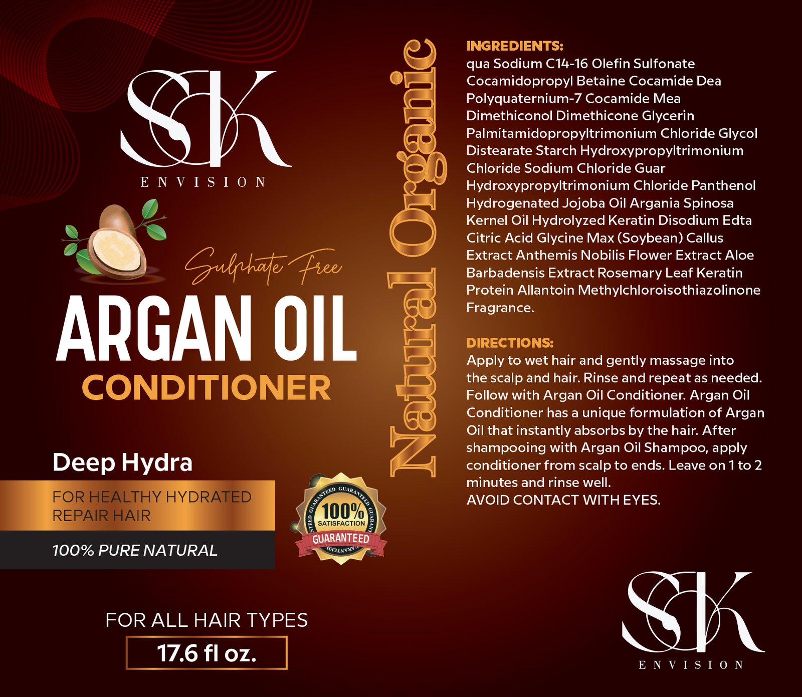 Conditioner For Silky Smooth For All Hair Types, haircare with Natural Argan Conditioner - Image 6