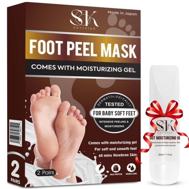 Foot Peel Mask for Dry Cracked Feet with Moisturizing Gel